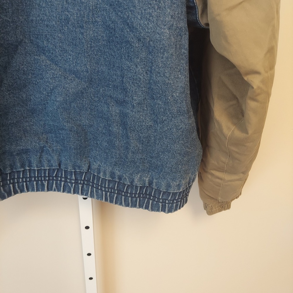 Yukon Trail Mens XL Denim Bomber Jacket FLAW Colorblock Vintage Streetwear - Picture 6 of 11